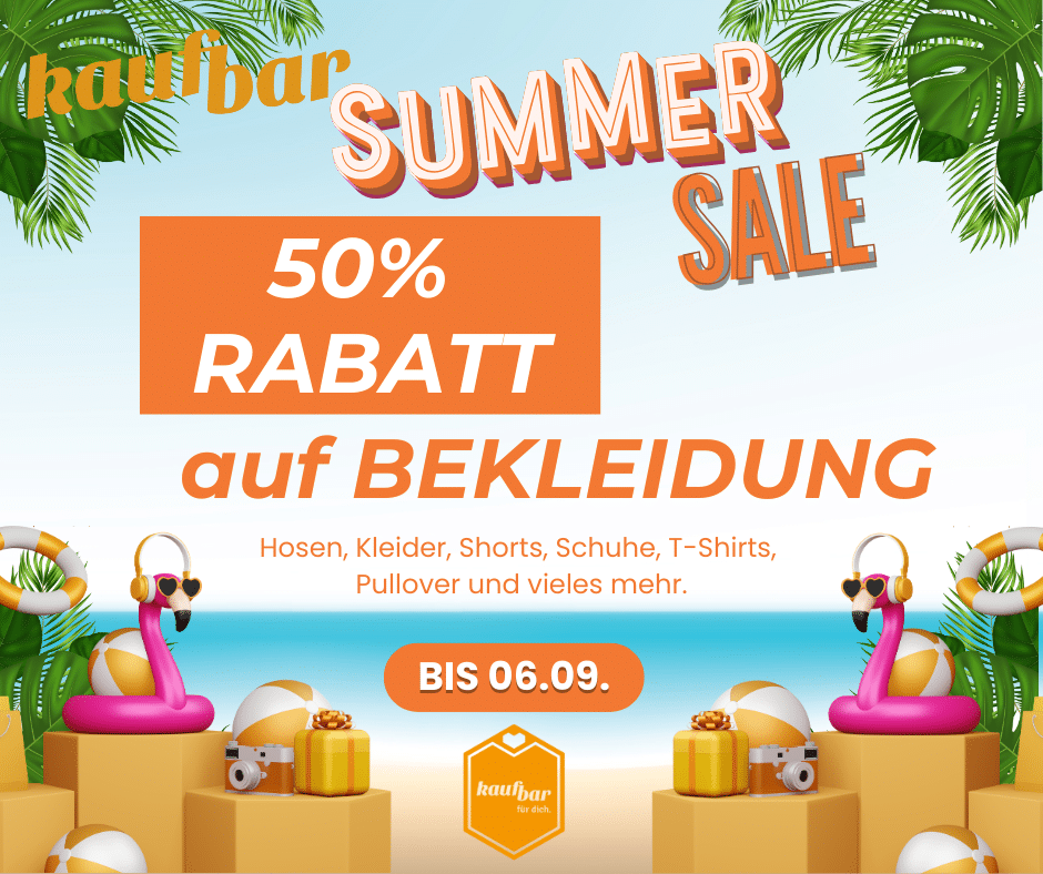 50% Rabatt auf Bekleidung bis 6.9.