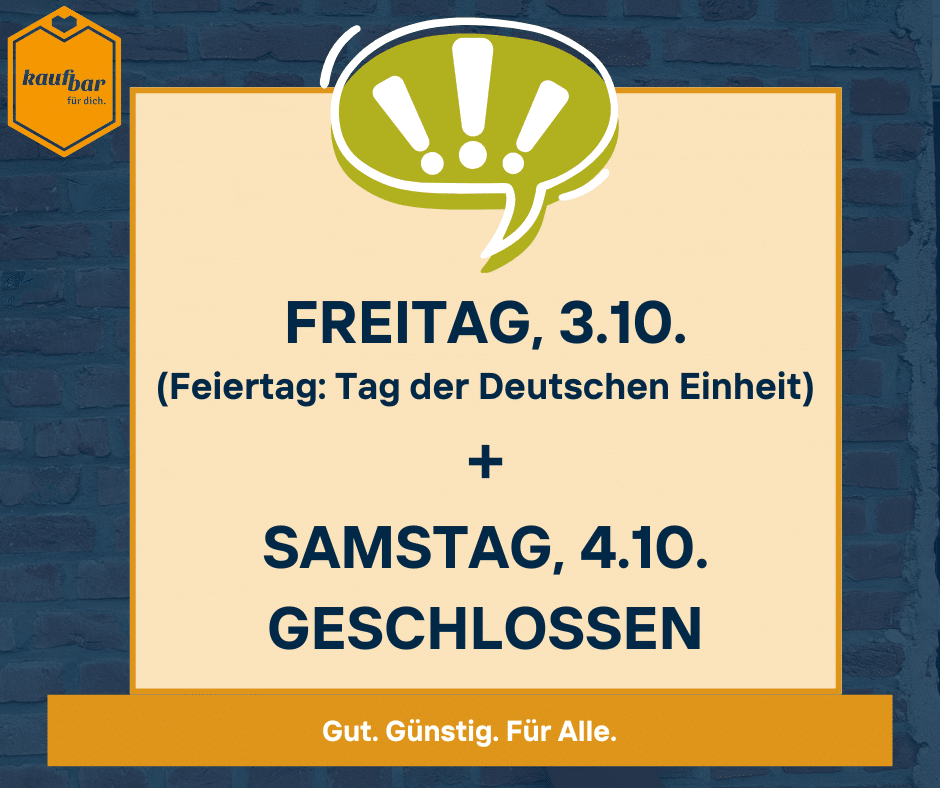 03. und 04.10.2025 geschlossen